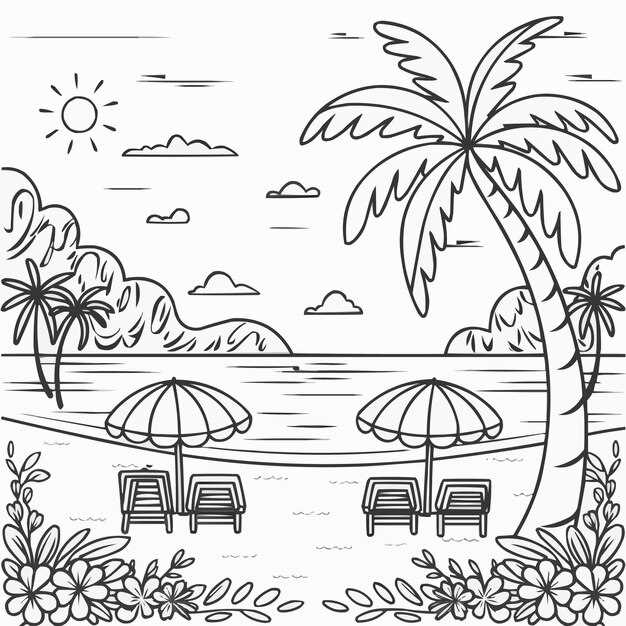 printable coloring pages beach