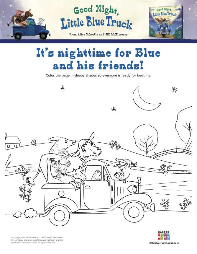 little blue truck printables free