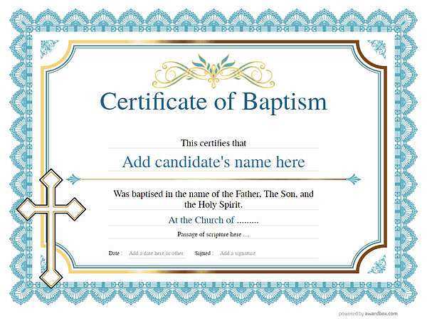 baptism certificate free printable