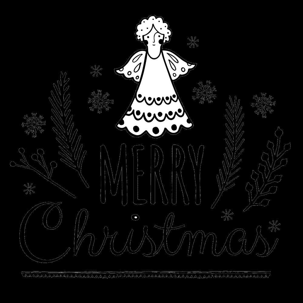 free printable black and white christmas clipart