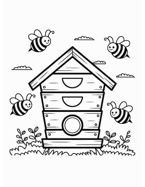 bee coloring pages printable