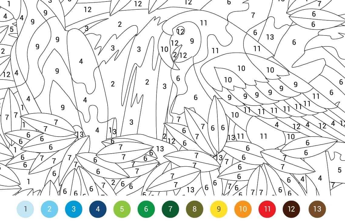 hard printable color by number for adults