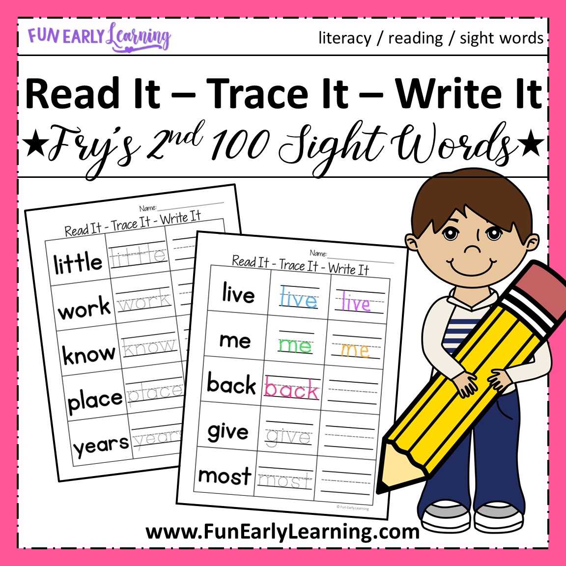 free printable sight words worksheets