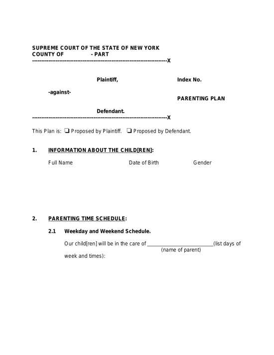 printable co parenting agreement template printable co parenting agreement template