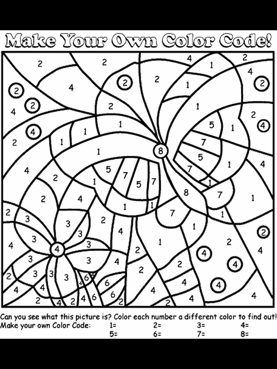color by number kids printable