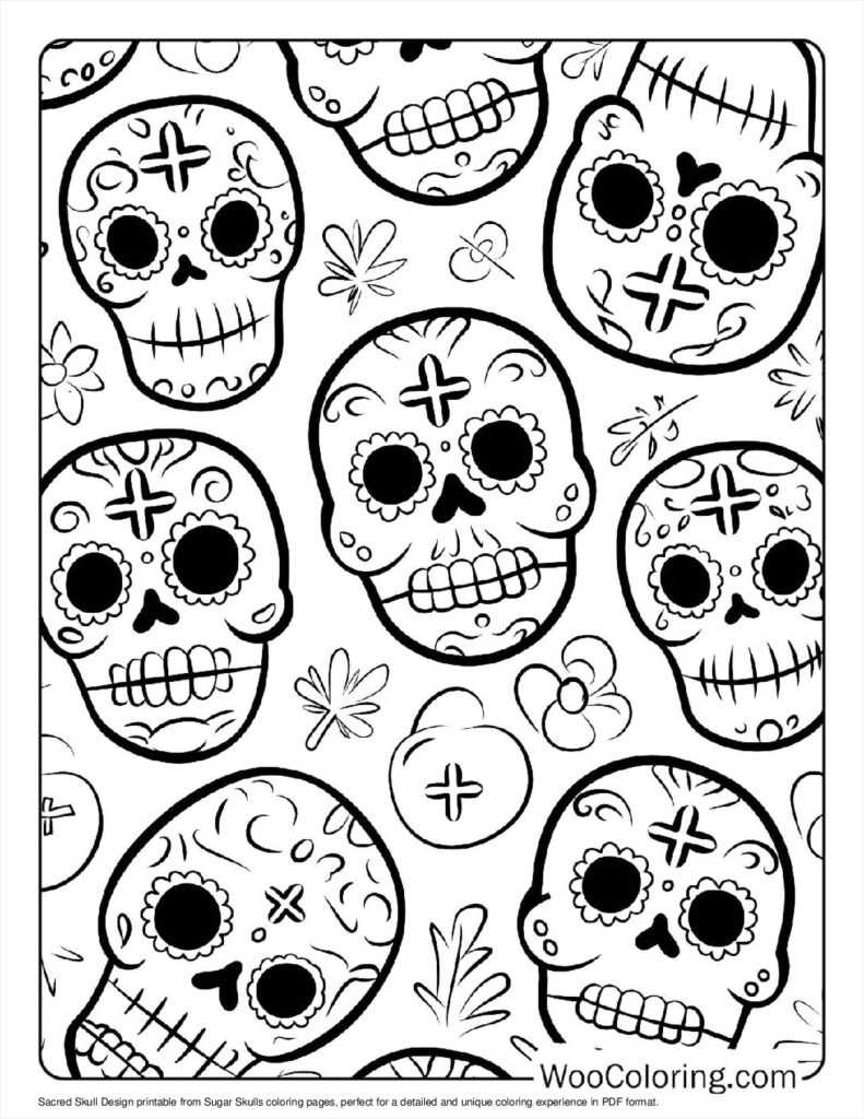 sugar skull printable coloring pages
