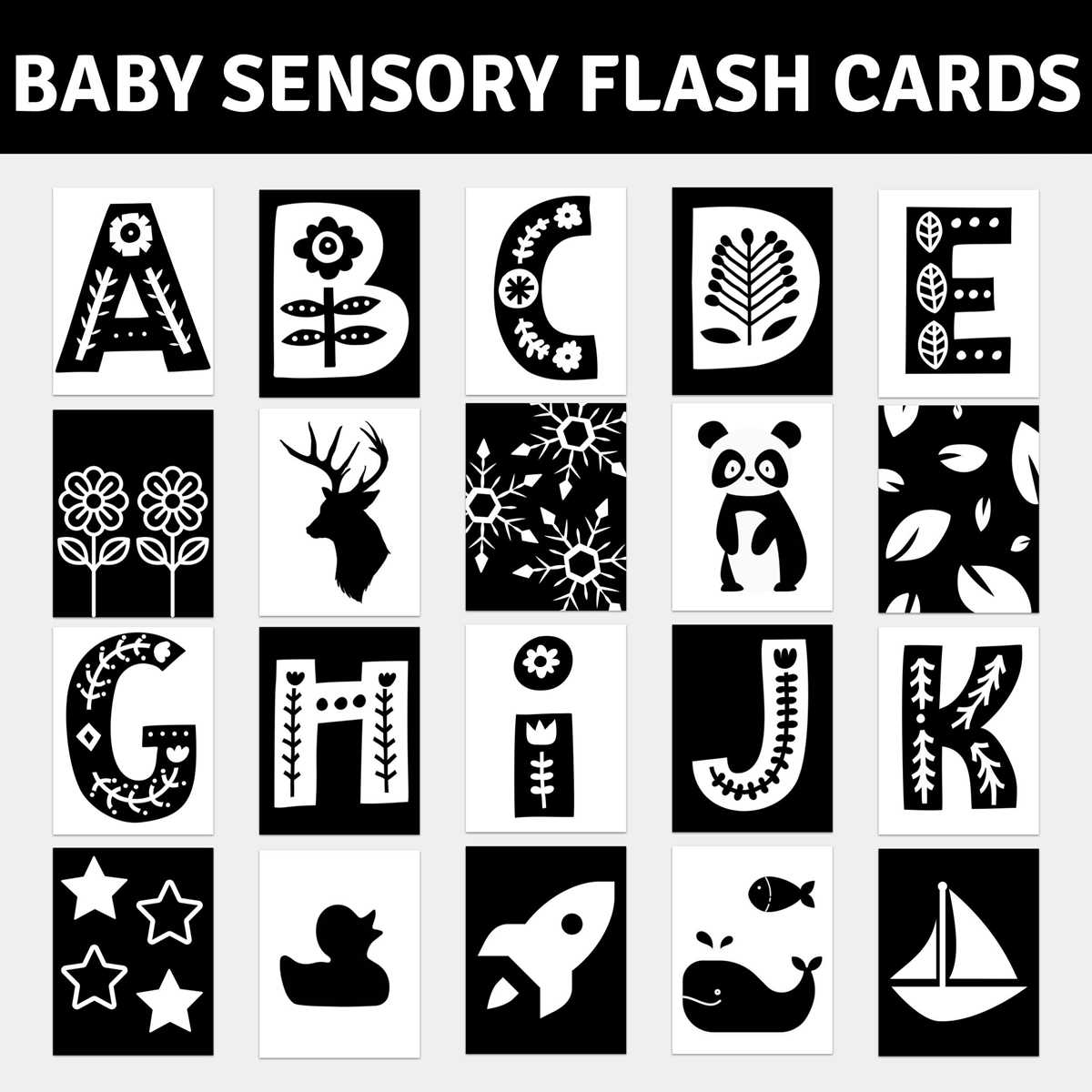 black and white images for newborns printable