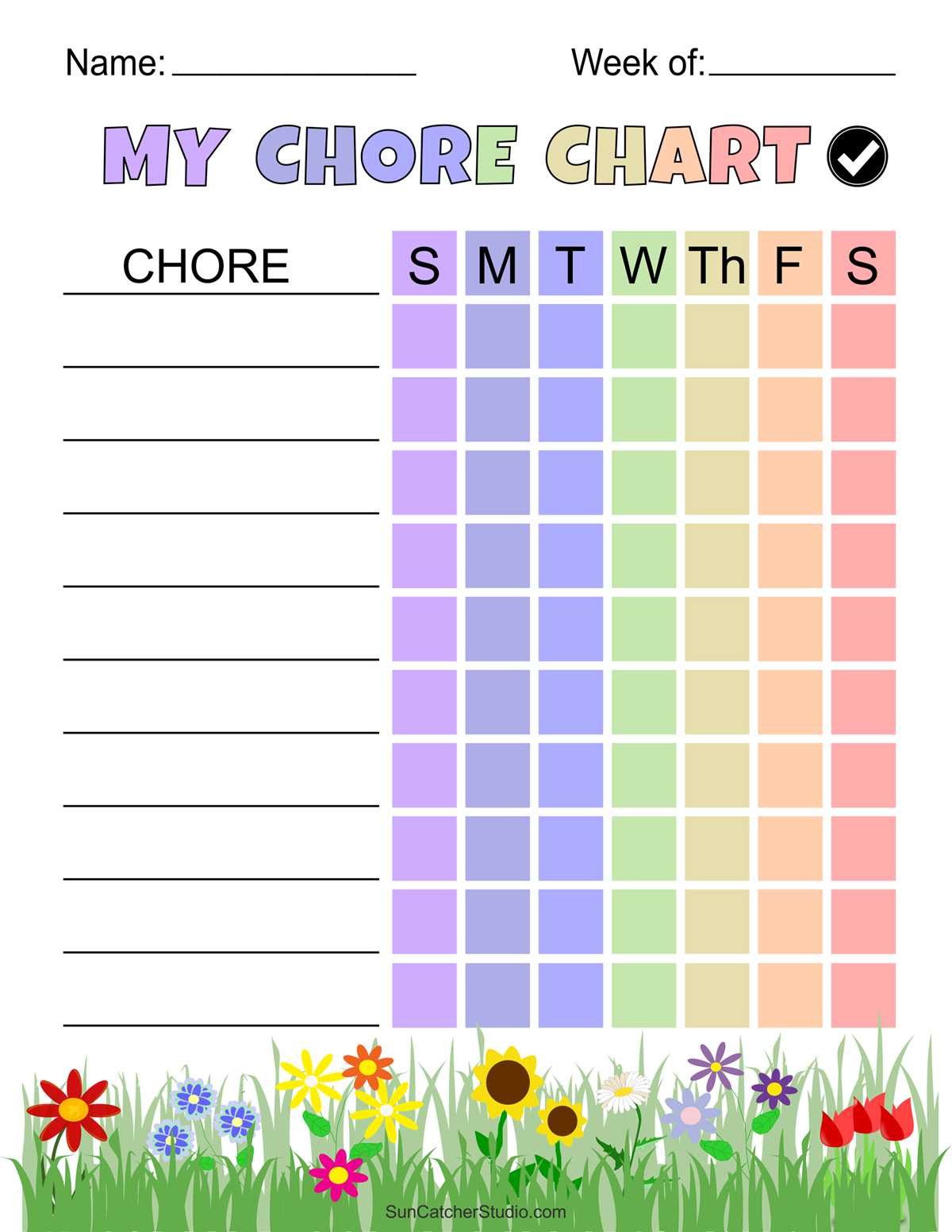 blank printable chore charts