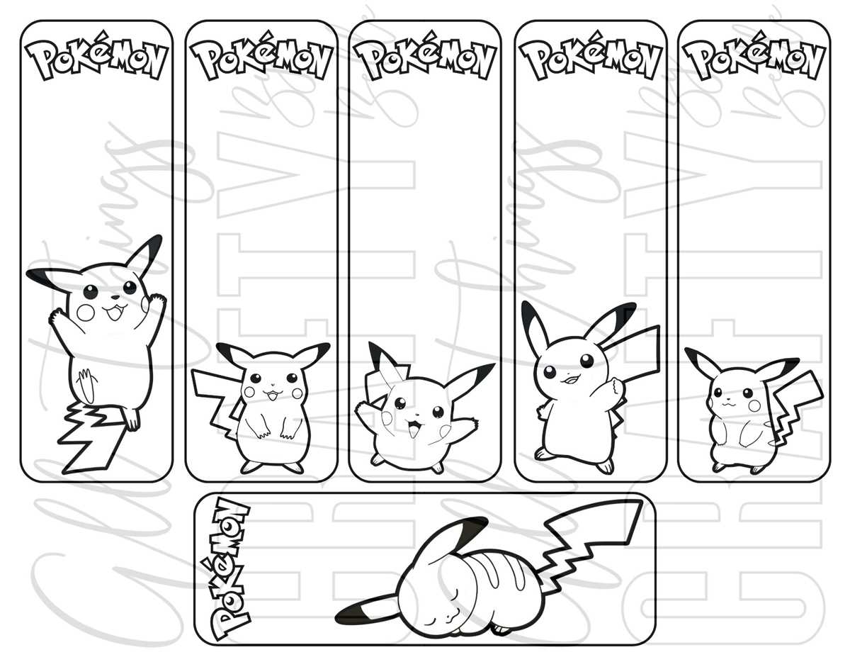 pokemon printable bookmarks