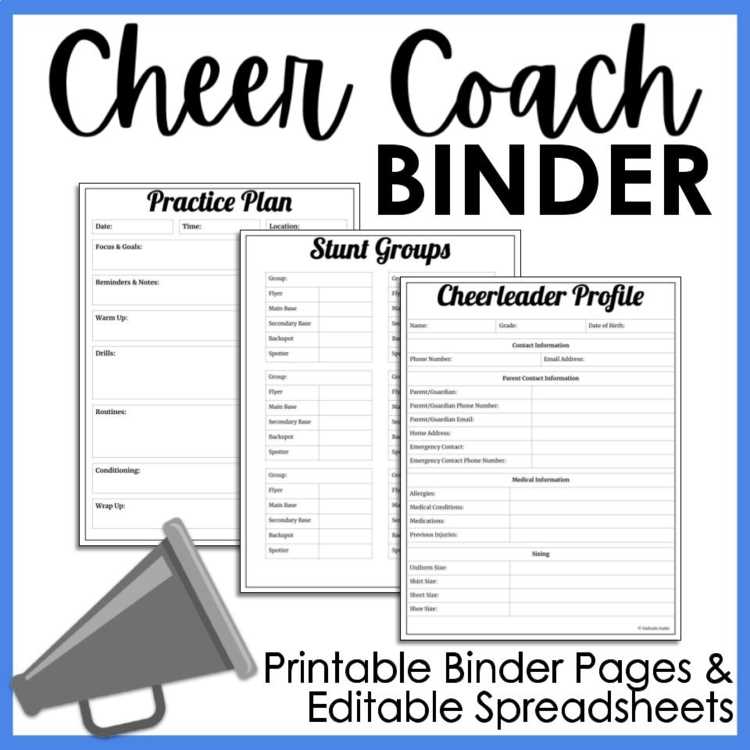 cheer coach binder printables free