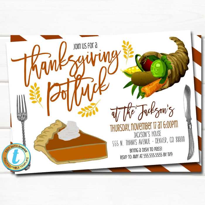 thanksgiving dinner invitations free printable