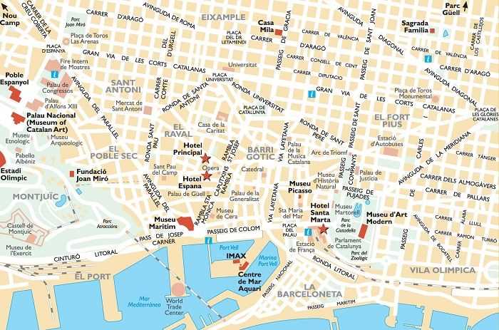 barcelona city map printable