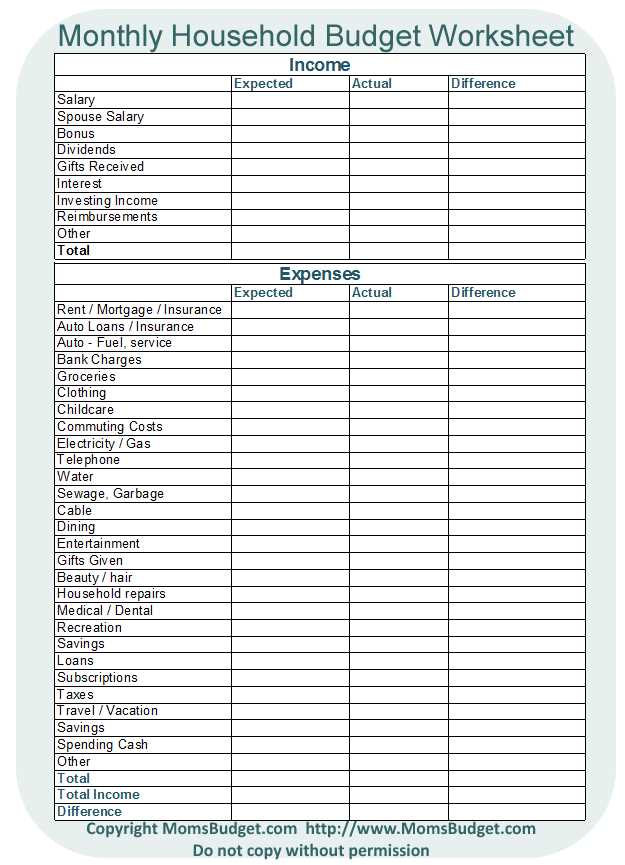 budget mom free printables