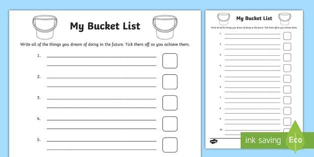 bucket list printables