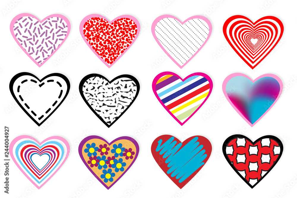 colored heart printables