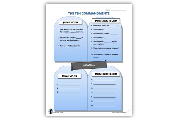 catholic ten commandments printable