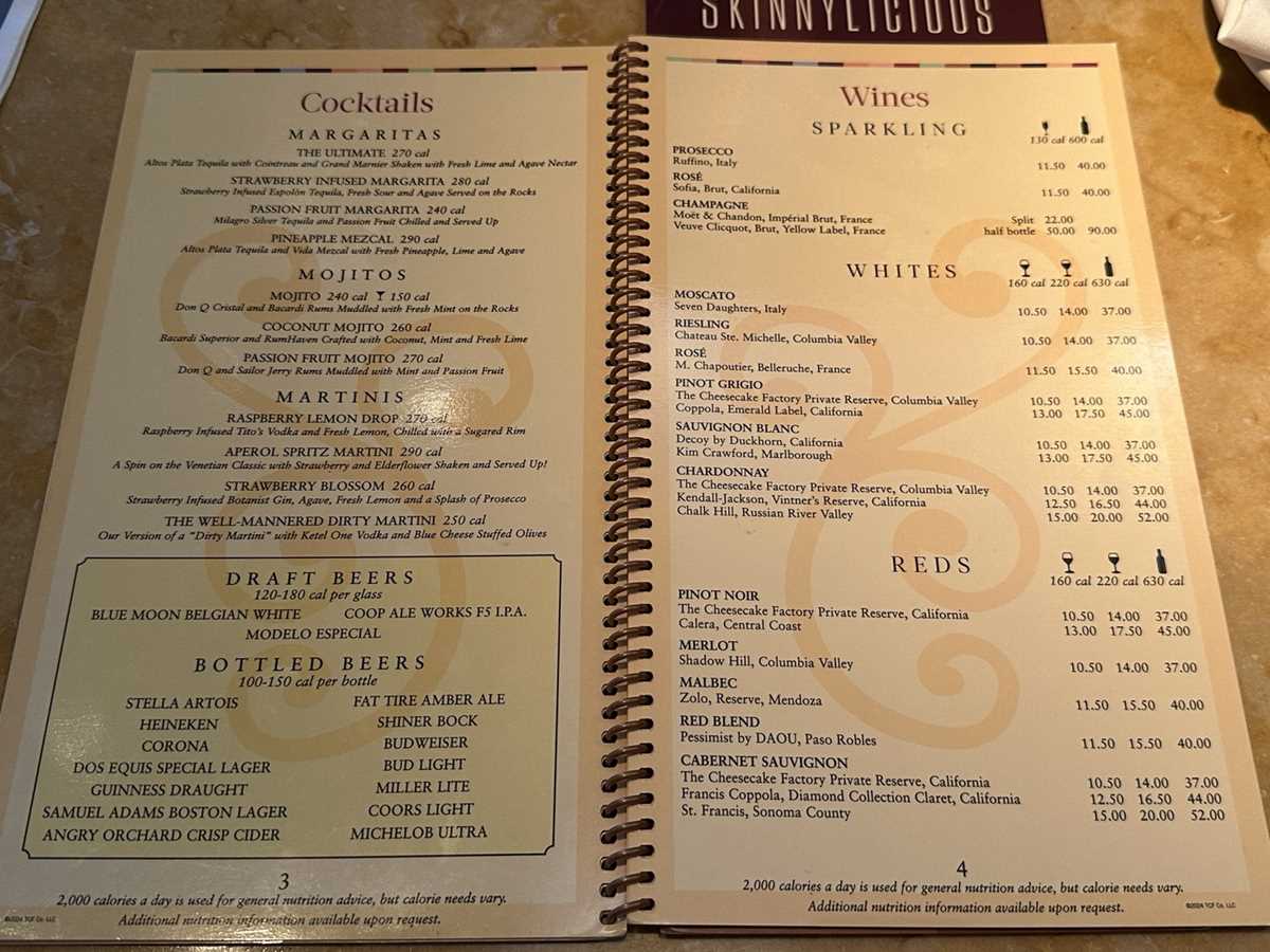cheesecake factory printable menu