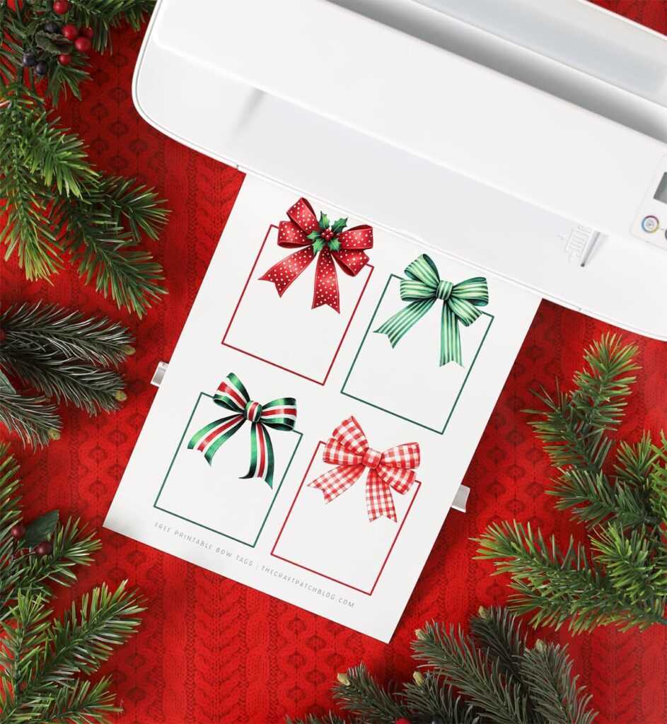 christmas bow printable