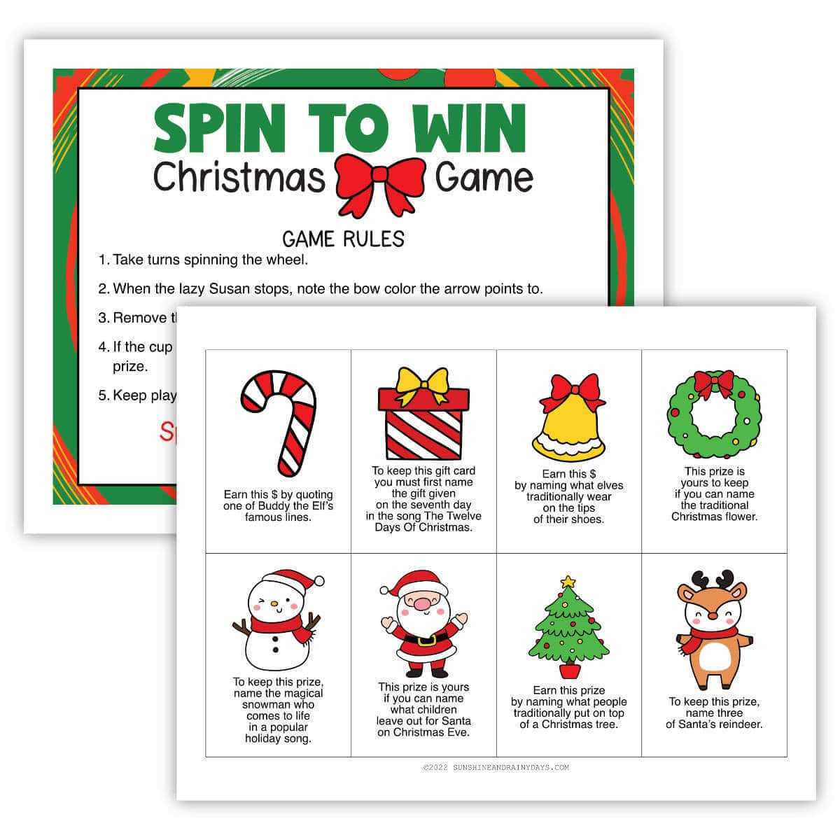 christmas bow printable
