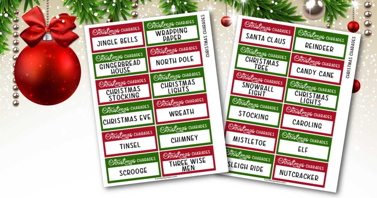 christmas charades printable