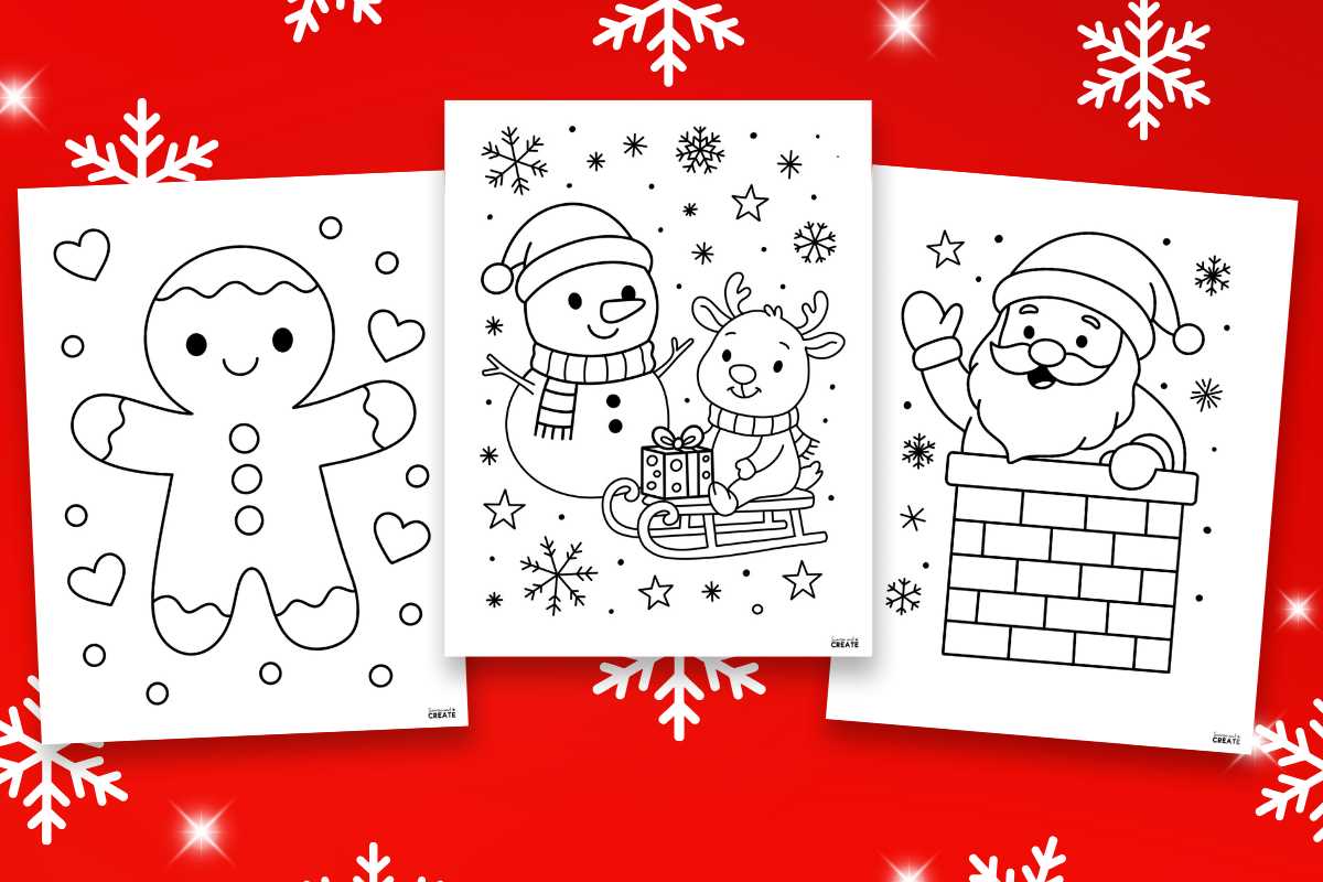 christmas color pages printable free