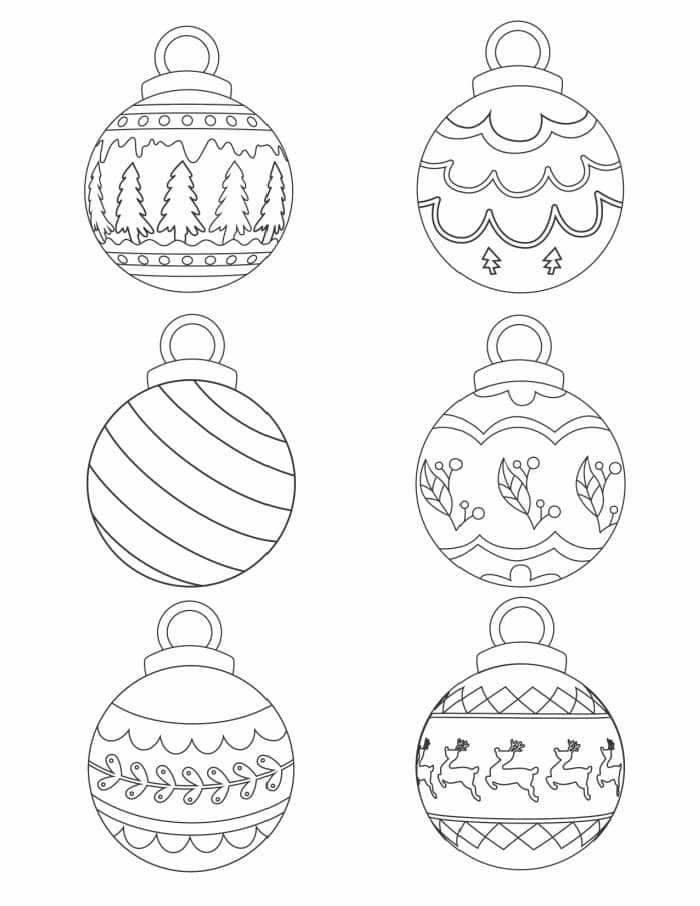 christmas ornament color pages printable