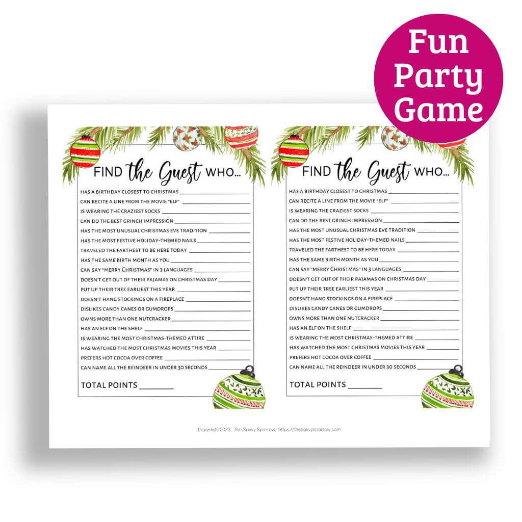 christmas party games printable