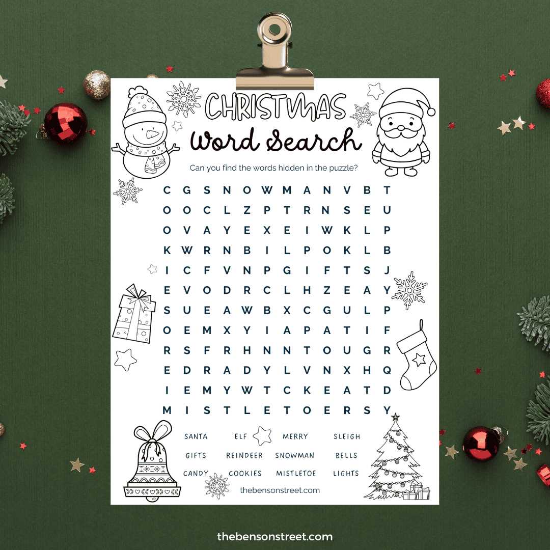 christmas search word puzzles printable