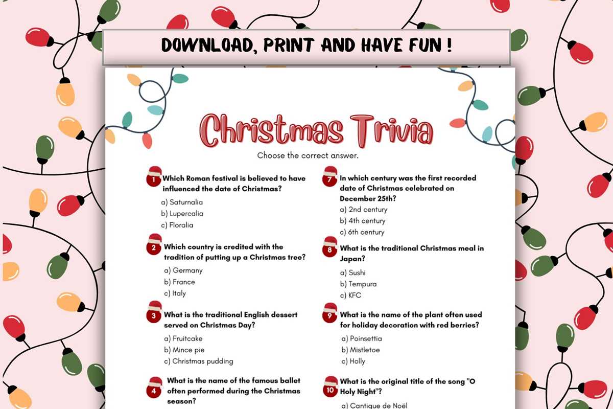 christmas trivia printable free christmas trivia printable free