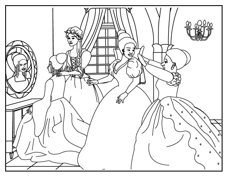 cinderella printable coloring pages