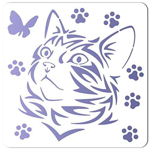 cat face stencil printable