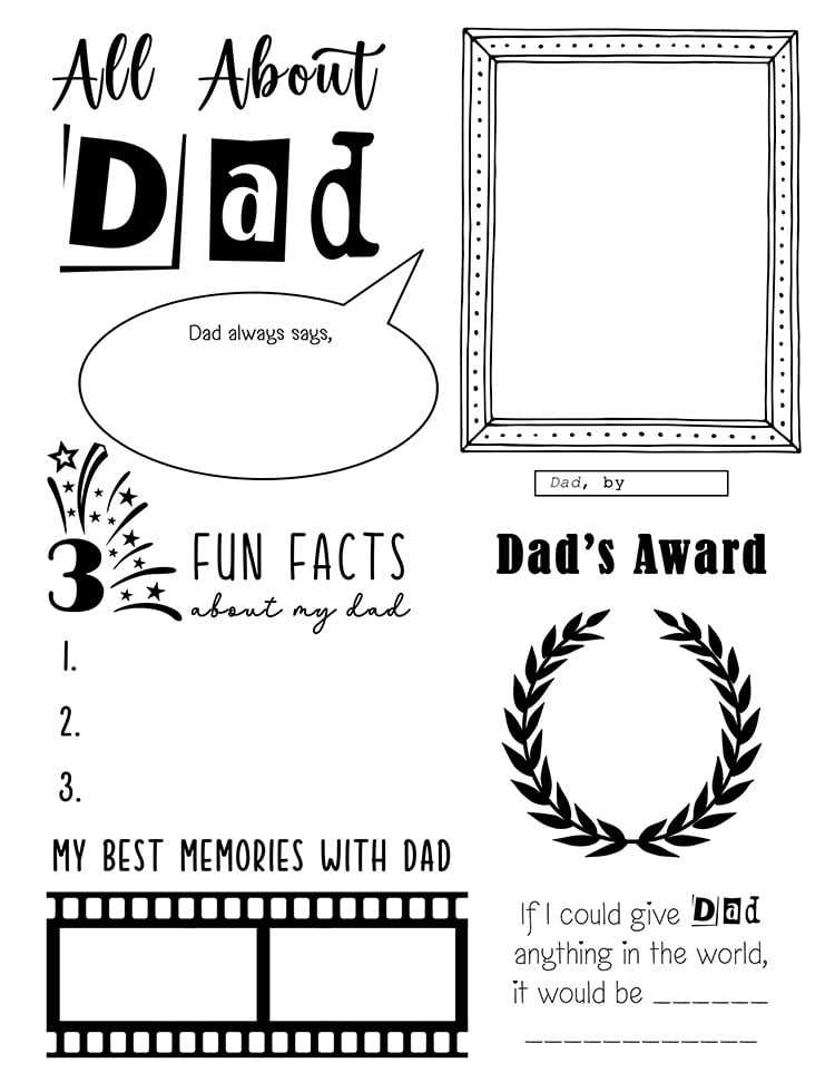 all about papa free printable