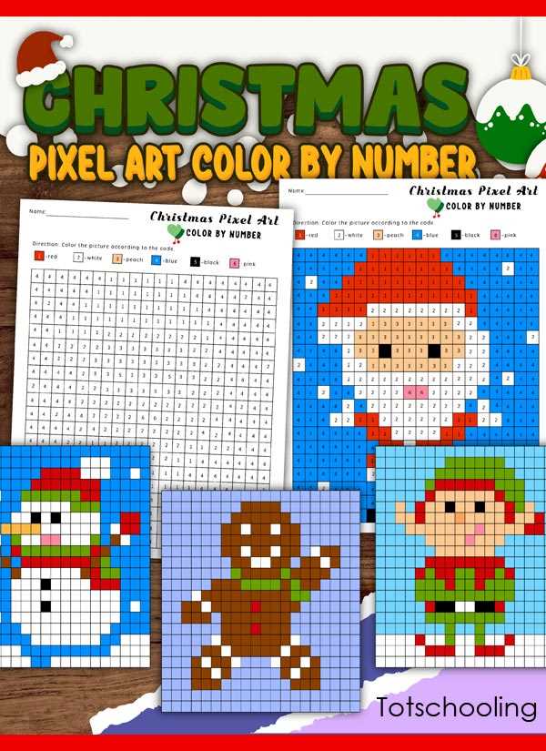 color by number free printable christmas