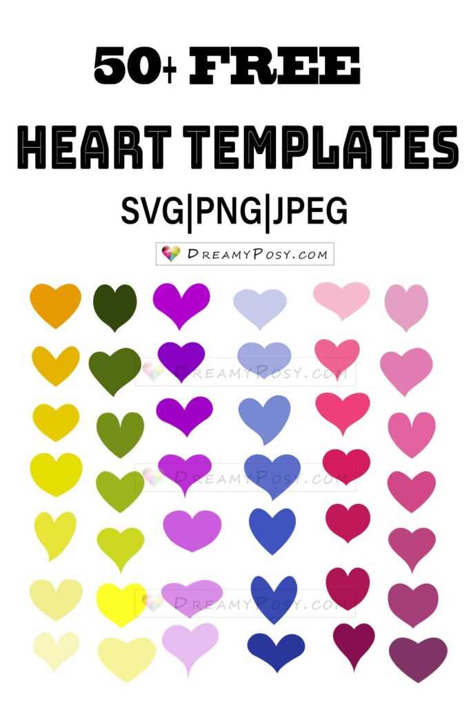 colored heart printables