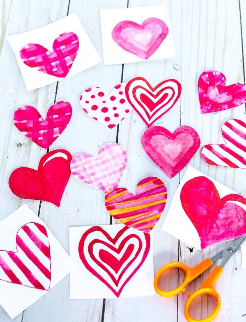 colored heart printables