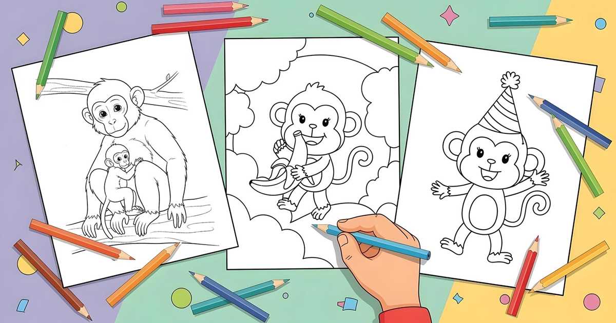 coloring pages monkeys printable