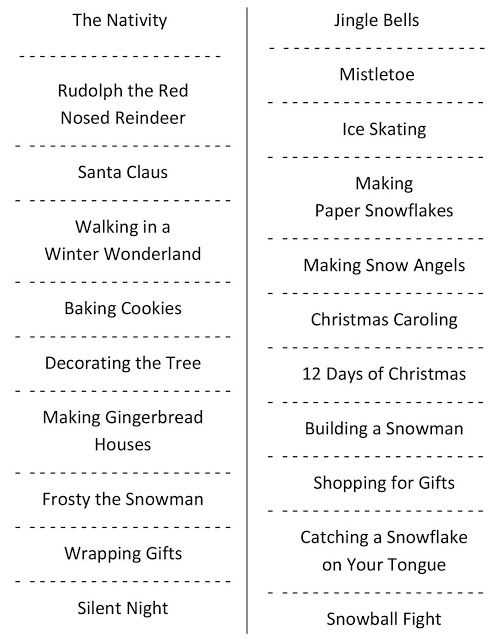 christmas charades printable