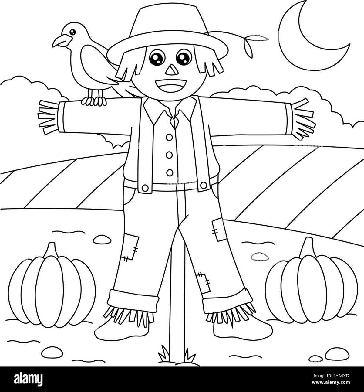 scarecrow printable coloring pages