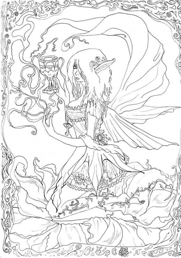 fantasy coloring pages for adults printable
