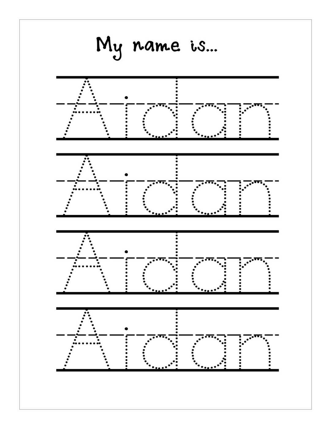 create printables name tracing with lines