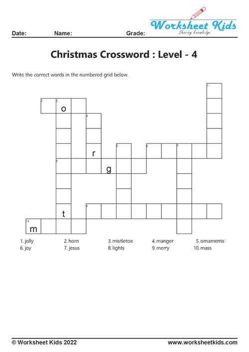 crosswords christmas printable
