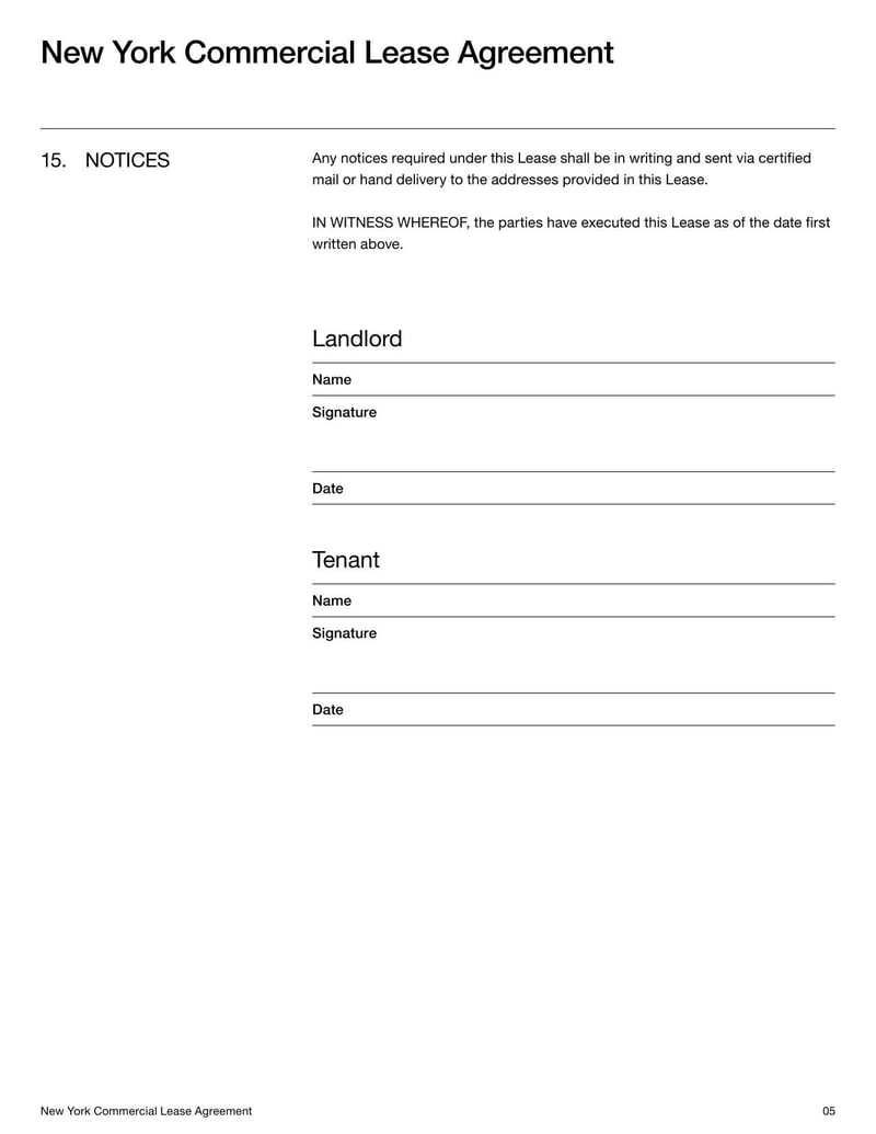 printable commercial lease agreement