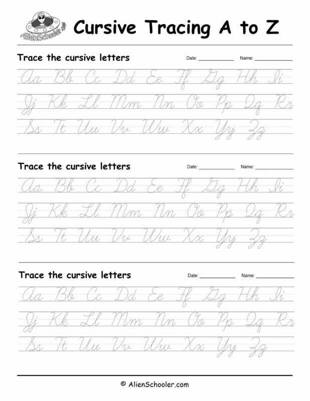 cursive alphabet chart printable free