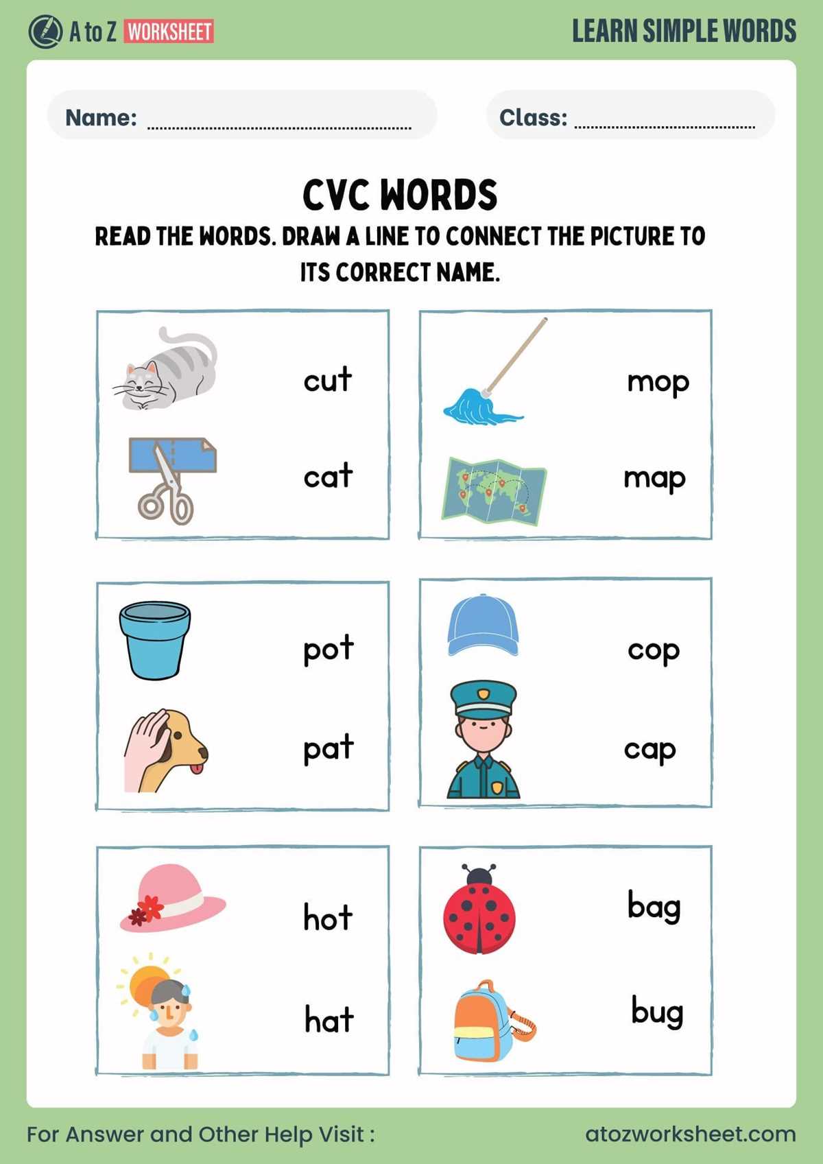 cvc words worksheets free printable