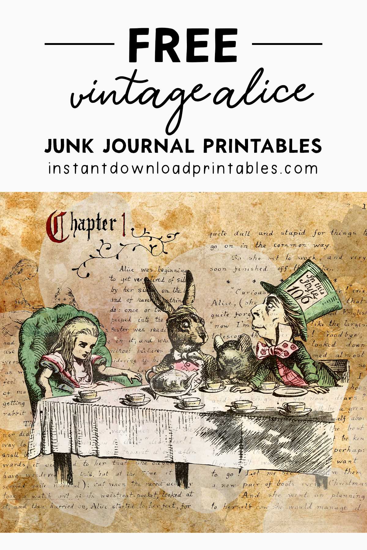 free alice in wonderland printables