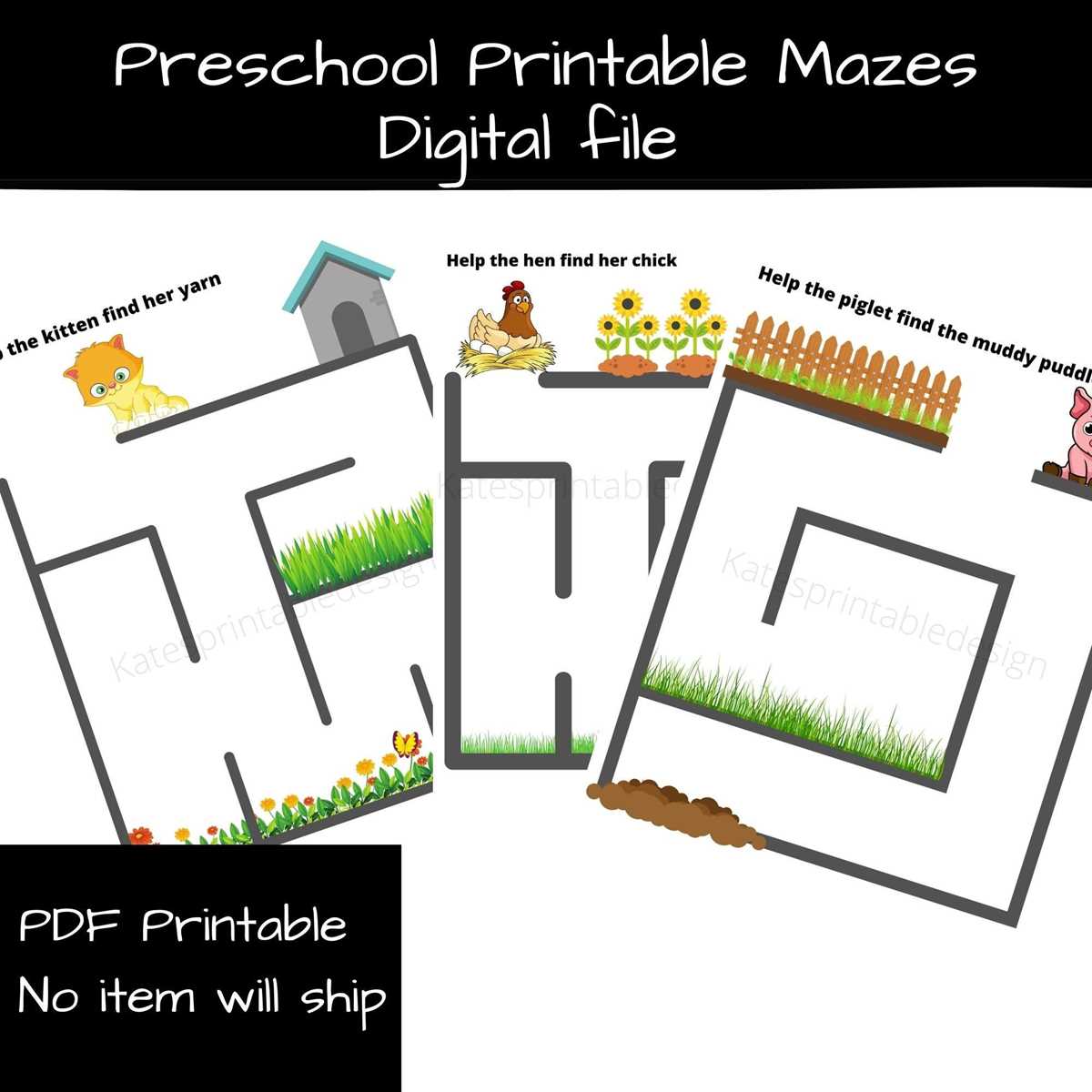 preschool mazes printable