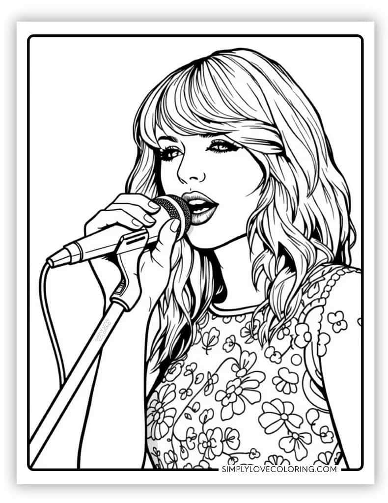 free printable taylor swift coloring pages