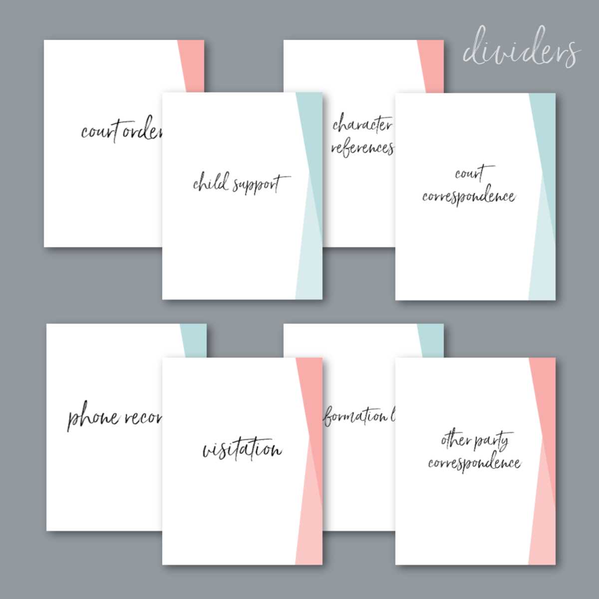 free printable custody documentation binder