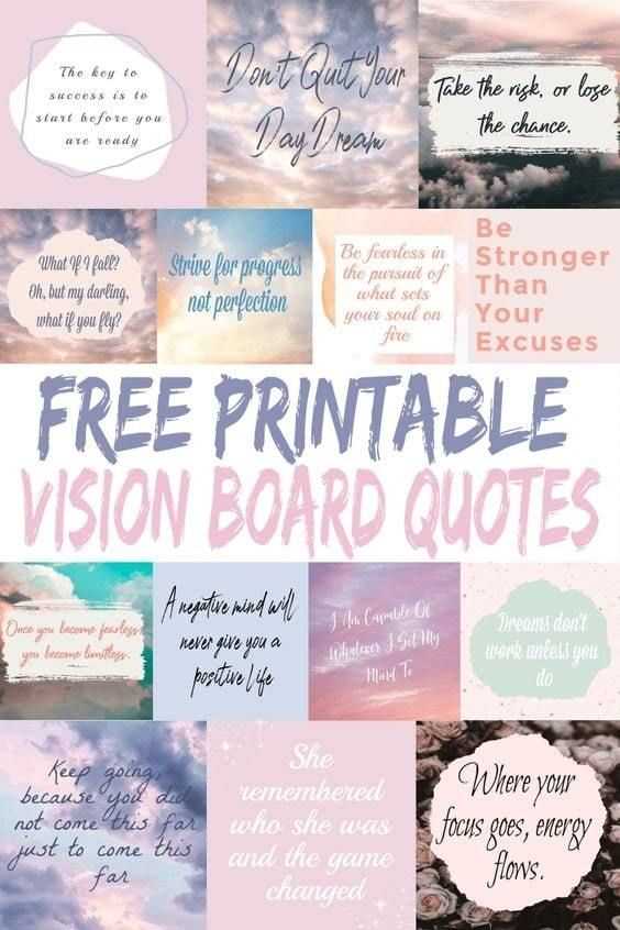 free printable vision board words