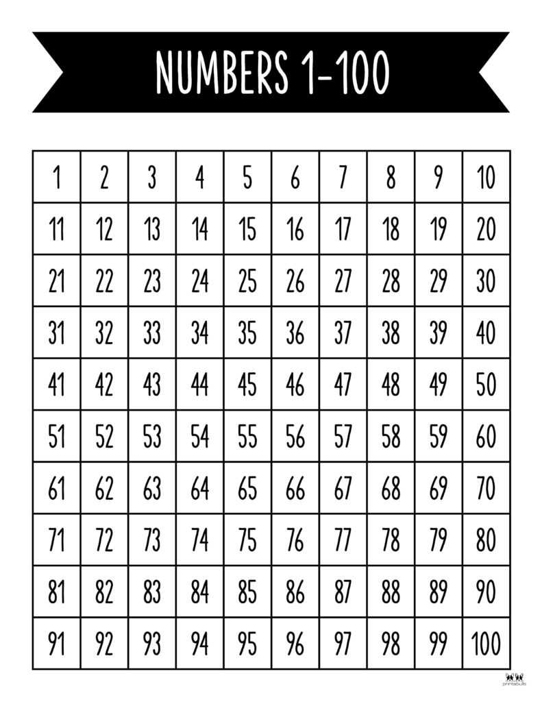100s grid printable